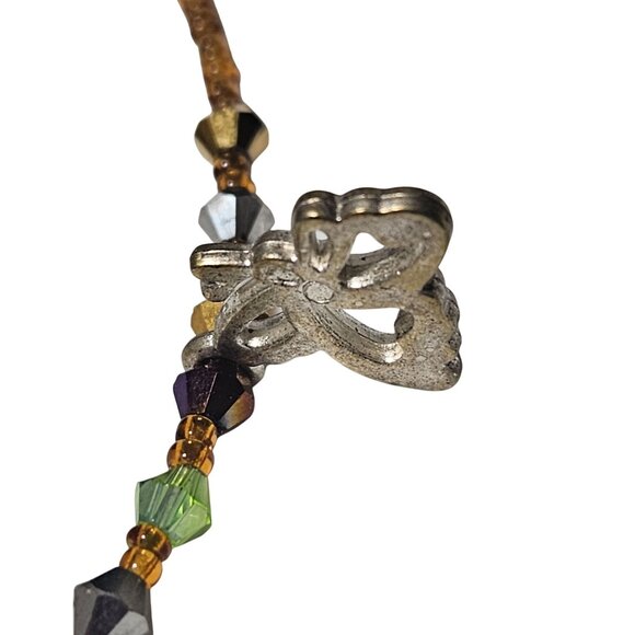 Boho Handcrafted Beaded Butterfly Charm Choker Necklace Nature Fashion Jewelry - Picture 2 of 3